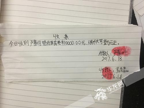 曾主动担责的小卢和男友郝先生为罗先生一家送来一万元的医药费。记者 王玮 摄 曾主动担责的小卢和男友郝先生为罗先生一家送来一万元的医药费。记者 王玮 摄