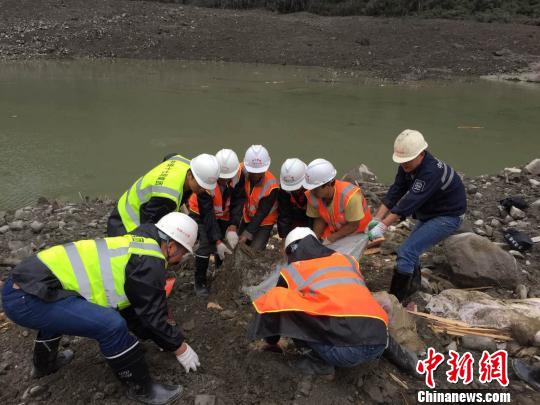 中国铁建救援队在救援现场。 程利军 摄 中国铁建救援队在救援现场。 程利军 摄