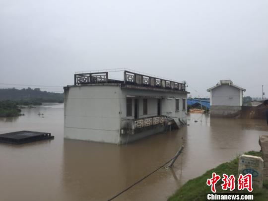 兰江支流梅溪前畈排涝站挡墙发生局部坝体坍塌,导致香溪洲上黄沙圩片陆续进水 周禹龙 摄 兰江支流梅溪前畈排涝站挡墙发生局部坝体坍塌,导致香溪洲上黄沙圩片陆续进水 周禹龙 摄