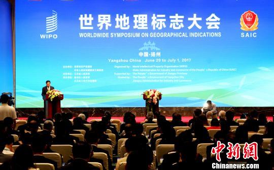 图为29日，2017年世界地理标志大会在江苏扬州开幕。　崔佳明 摄