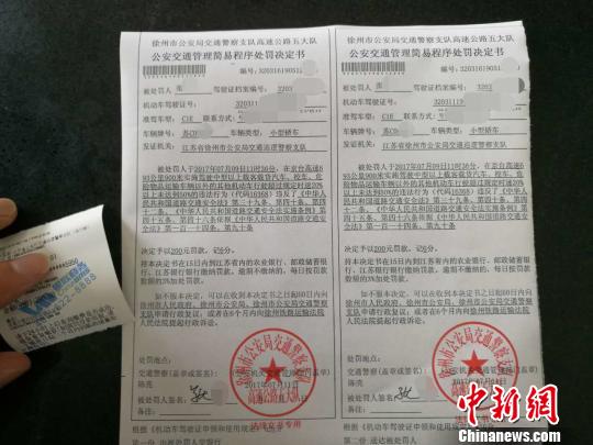 处罚决定书。 警方供图 摄 处罚决定书。 警方供图 摄